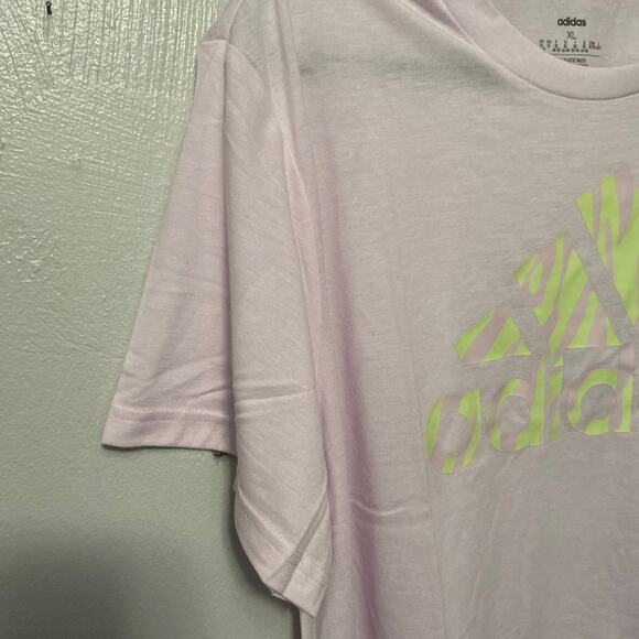 Adidas Pink Animal Print Tiger AEROREADY Wicking Cropped Loose Fit T-Shirt XL - Picture 4 of 10